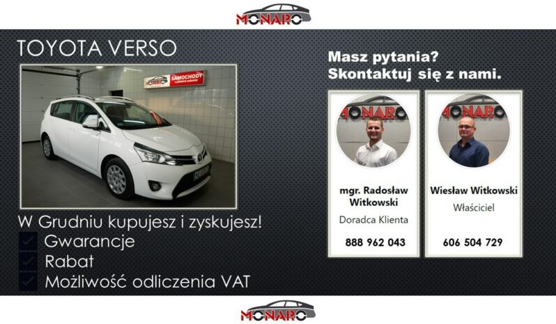 Toyota Verso 1.6 D-4D Kamera cofania • Salon Polska • Serwis ASO Toyota • Gwarancja full