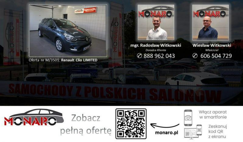 Renault Clio LIMITED Navi 1.5 dCi 90KM • SALON POLSKA 2018 • Serwis ASO • Gwarancja full