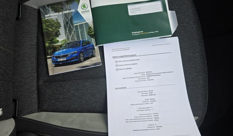 Škoda Scala STYLE Race Blue Salon Polska 2022 Serwis ASO GWARANCJA 3 LATA FV 23% full