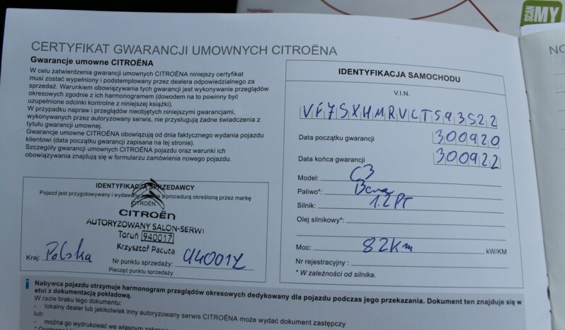 Citroen C3 Salon Polska 1-właściciel Serwisowany GWARANCJA i RAPORT SelectCar+ full