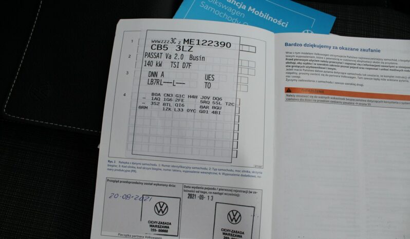 Volkswagen Passat BUSINESS 2.0 TSI 190KM Salon PL GWARANCJA i RAPORT SelectCar+ FV 23% full