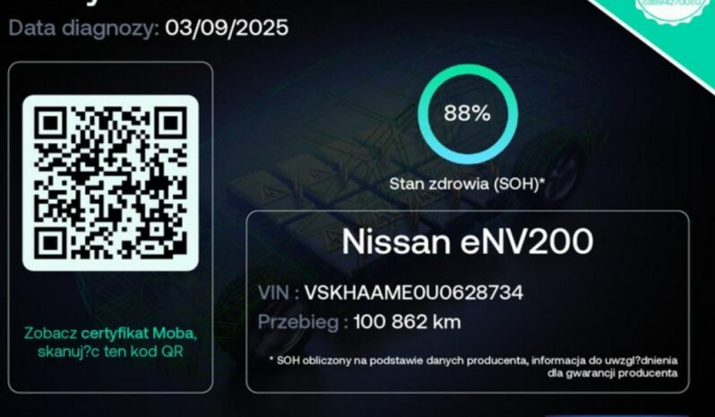 Nissan NV200 Elektryczny Bus XL Voltia Max Wysoki Salon Polska Serwis ASO Nissan full